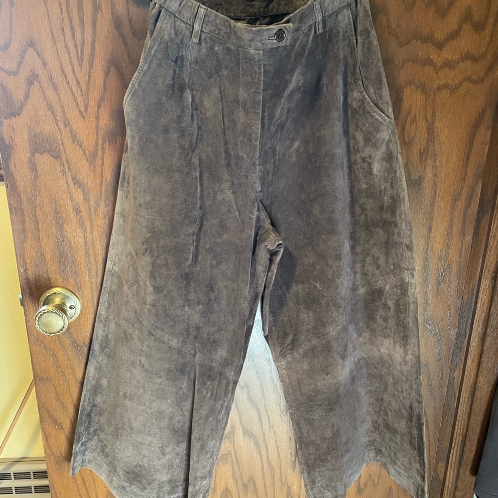 Brandon Thomas Women's Leather Pants in Rich Brown